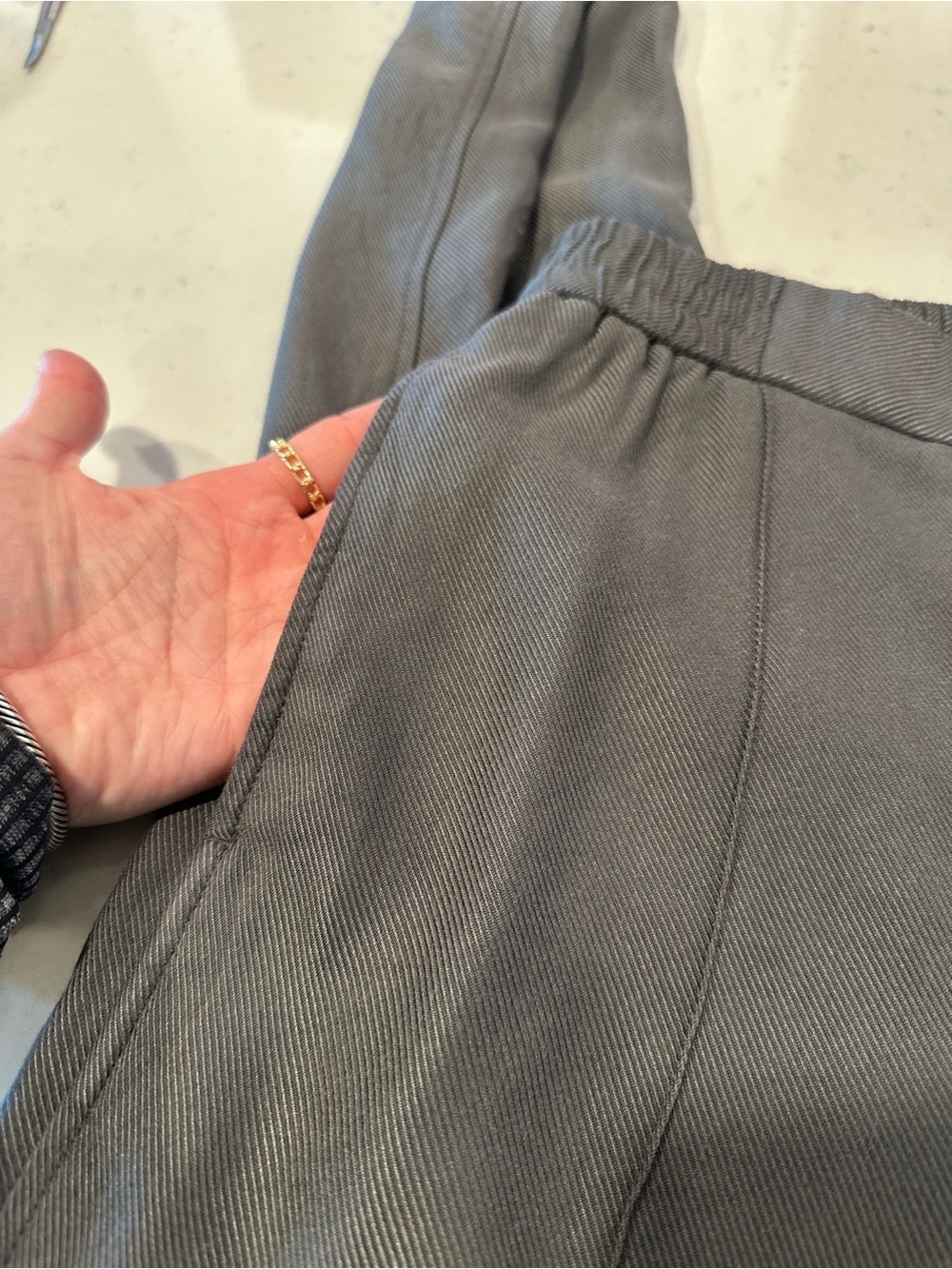 NWOT Massimo Dutti Linen Blend Trouser Pant Size 2 Light Gray - Picture 4 of 10